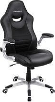 Chaise de bureau Segenn - Chaise pivotante ergonomique - Chaise de jeu avec accoudoirs pliants - Chaise d'ordinateur - Base en étoile en nylon - Max. Charge statique 150 kg - pour bureau - bureau - Zwart