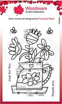 Woodware Clear stamp - Bloemen in kan - A6 - Polymeer