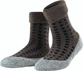 FALKE Cosy Houndstooth Dames Sokken - Bruin - Maat 41-42