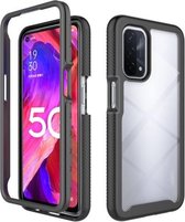 Voor OPPO A54 5G / A74 5G Sterrenhemel Effen Kleur Serie Schokbestendige PC + TPU Case (Zwart)