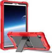 Voor Samsung Galaxy Tab A7 Lite T225 siliconen + pc schokbestendige beschermhoes met houder (rood + zwart)