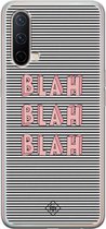 OnePlus Nord CE 5G hoesje siliconen - Blah blah blah | OnePlus Nord CE case | blauw | TPU backcover transparant