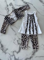 Baby meisjes setje 3 delig Panterprint | Babysetje | Newborn kleding | Babyshower cadeau | Kraamcadeau, verkrijgbaar in de maten 56 t/m 80