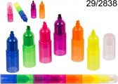 2 stuks grote markeerstiften met 6 kleuren 21 cm lang