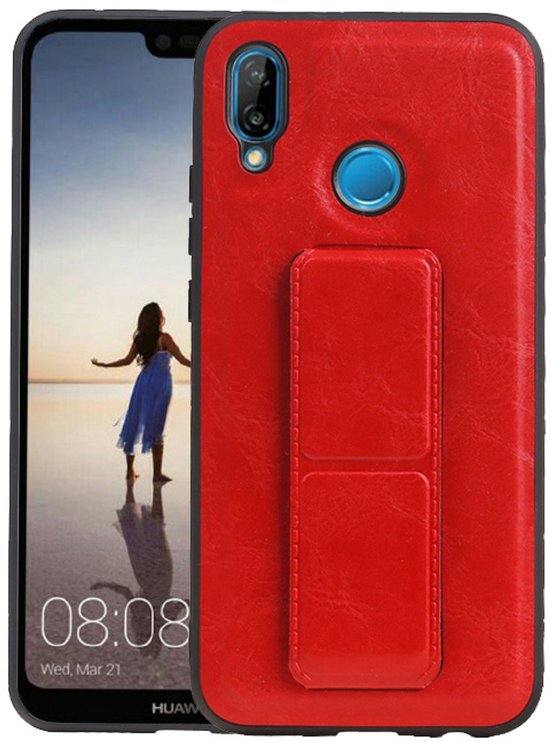 Coque Rigide Grip Stand pour Huawei P20 Lite Rouge