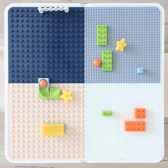 Table de jeu Kidsfun© - Espace de rangement - Table Duplo - Table Lego -  Table d'activité | bol.com