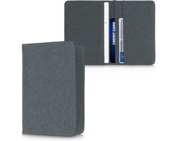 kwmobile hoes voor kentekenbewijs en rijbewijs - Hoesje met pasjeshouder in donkergrijs - Omslag van imitatieleer