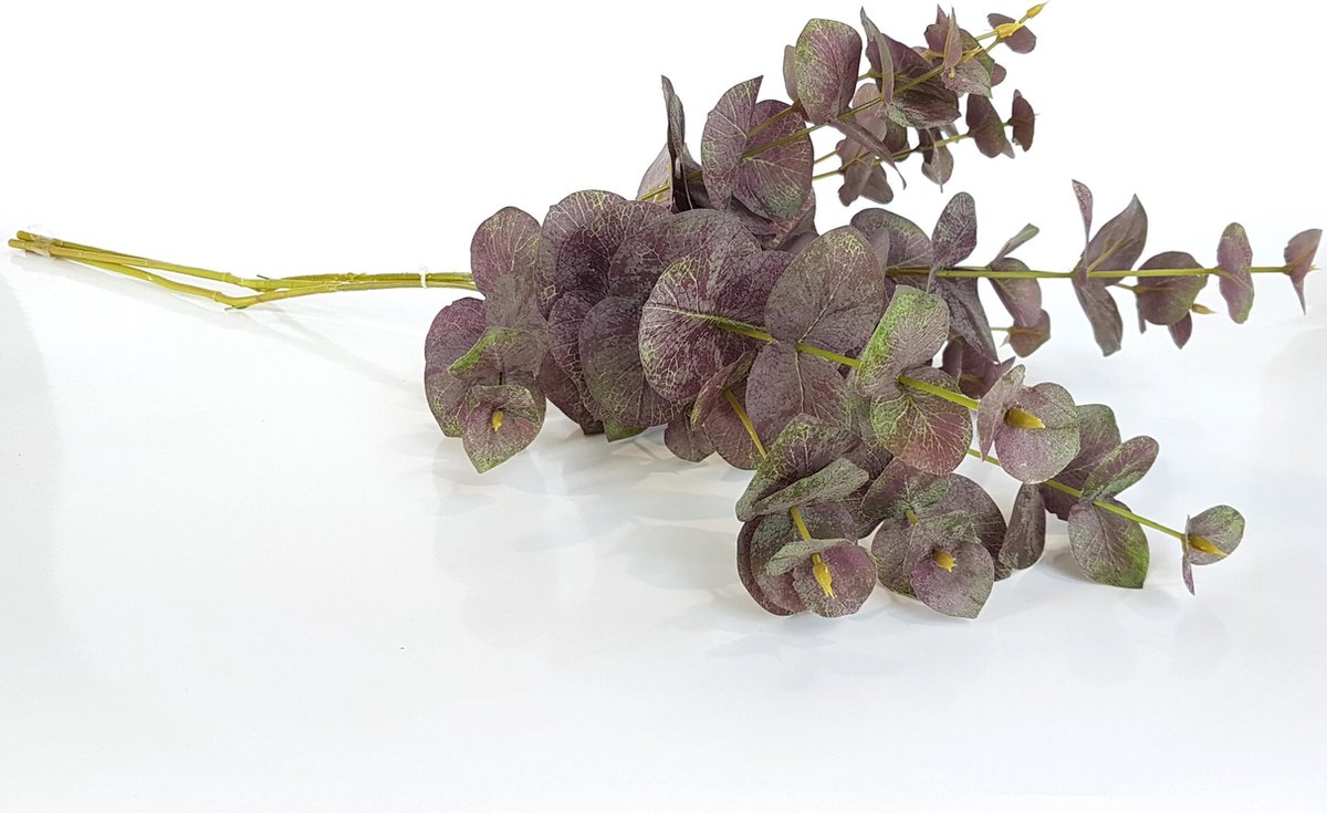 Florissima - kunstplant - Eucalyptus - Lila / groen - 75 cm hoog