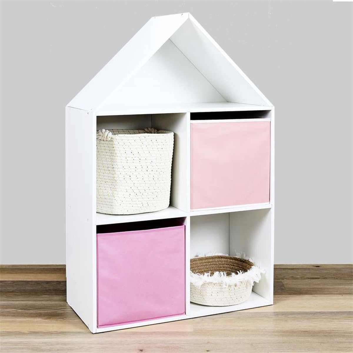 B. Spaces Kinderrek met opbergdozen, speelgoedopslag kinderkamer van