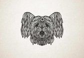 Line Art - Hond - Skyeterrier - M - 60x76cm - Zwart - geometrische wanddecoratie