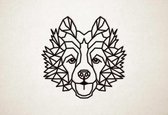 Line Art - Hond - Border Collie - XS - 25x26cm - Zwart - geometrische wanddecoratie