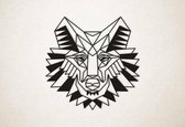 Line Art - Wolf 1 - S - 45x45cm - Zwart - geometrische wanddecoratie