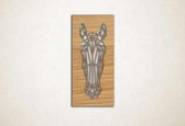 Line Art - Paard vierkant - XS - 30x14cm - Eiken - geometrische wanddecoratie