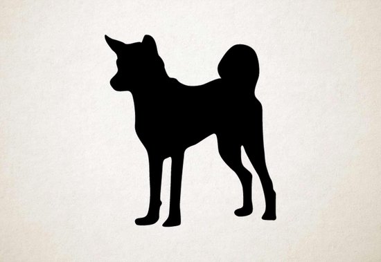 Silhouette hond - Indian Pariah Dog - Indiase Pariah Hond - L - 84x75cm - Zwart - wanddecoratie