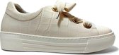 Gabor Vrouwen Leren Croco Lage sneakers / Damesschoenen  66.464 - Wit - Maat 41