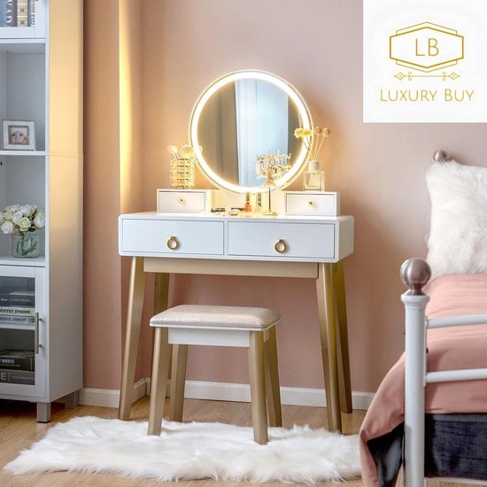 Luxury Buy® kaptafel- hoogglans-makeup tafel- toilet tafel- luxe vanity-  opmaak tafel-... | bol.com