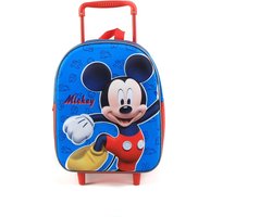MICKEY Boekentas Op Wielen - Trolley - MICKEY MOUSE Kindertrolley & Rugtas in 1 - Kinder Koffer en Rugzak - Reis Trolley Kinderen - Koffertje - Vakantie