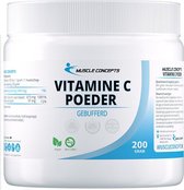 Vitamine C poeder (gebufferd) | Muscle Concepts - Goed opneembaar Vitamine supplement  - 200 gr