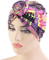 Hijab – Hoofddeksel – Afrikaans – Tulband – Blauw – Muts – Sporthoofddoek – Hoofddoek- Haarband – Roze/Geel/Zwart