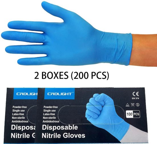 Nitrilhandschoenen – 90 Stuks – XXL – Blauw – Wegwerphandschoenen – Poedervrij, Latexvrij, Niet-steriel – Voor Medisch, Cosmetica, Industrie En Voedsel
