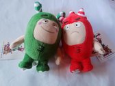 Pluche knuffel van Oddbods Newt Rood ca. 12cm groot