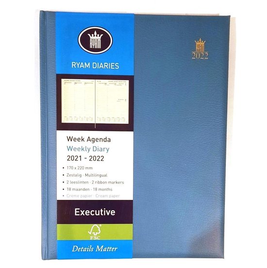 Ryam Executive Mundior 18 maanden agenda 20212022 Turquoise