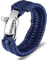 Outdoor armband blauw met verstelbare aansluiting van RVS - armband - stoere armband -