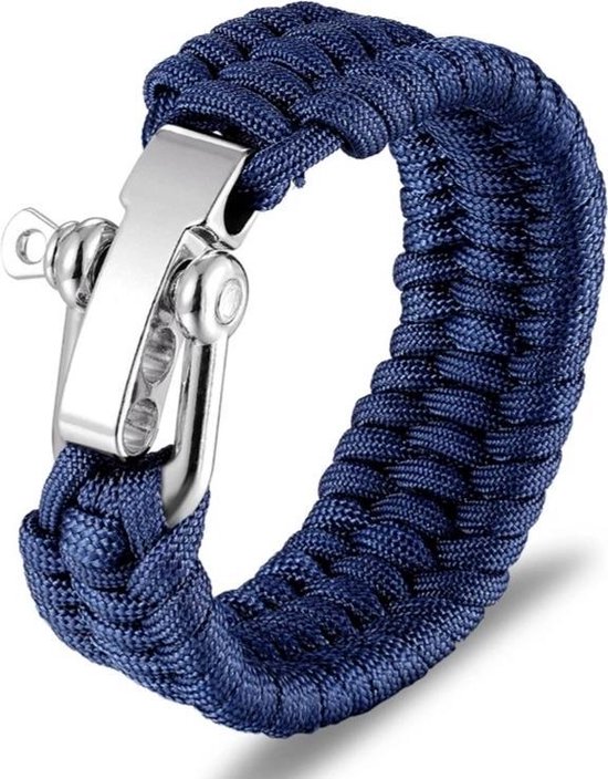 Outdoor armband blauw met verstelbare aansluiting van RVS - armband -  stoere armband - | bol.com