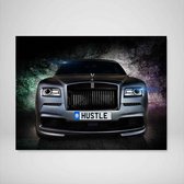 DEVICI Motiverende Wanddecoratie - Muurdecoratie - Rolls Royce Wraith Inspired Hustle - Canvas Wall Art Ingelijste Wanddecoratie Kantoor Ingelijste Kunstposters & Kunstprints