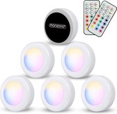 Monzana LED-lamp Set van 6 Skab Kleurrijk met afstandsbediening