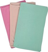 Couvertures de livres extensibles - Rose / Saumon / Vert - Textile - 29 x 21 cm - Set de 3