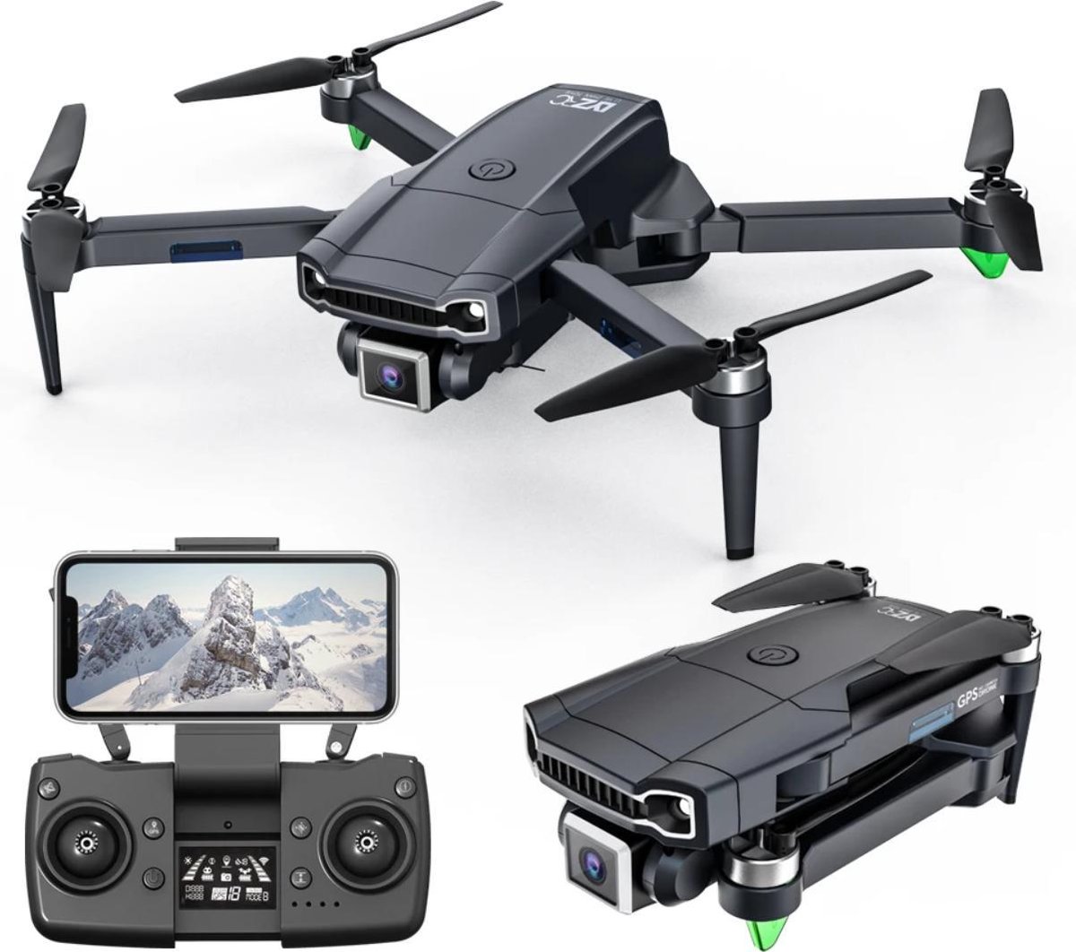 LUXWALLET LIBRA - 36KM/h - 229 Gram - WiFi GPS 4K Drone - 2MP - EIS Stabilisator - 1200 Meter 5G Afstand + 2x Accu