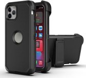 Robot schokbestendig siliconen + pc-beschermhoes met clip aan de achterkant voor iPhone 11 Pro Max (zwart zwart)