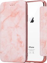 ShieldCase Marble Rose Gold geschikt voor Apple iPhone Xr Wallet flip case