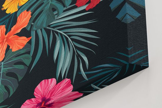 Artaza Peinture sur toile dessinée Fleurs tropicales – Abstrait – 40 x 60 – Photo sur toile – Impression sur toile