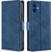 Telefoonhoesje iPhone 12 | Hoogwaardig Pu Leren Bookcase | Pasjeshouder | Luxe Uitstraling | Blauw