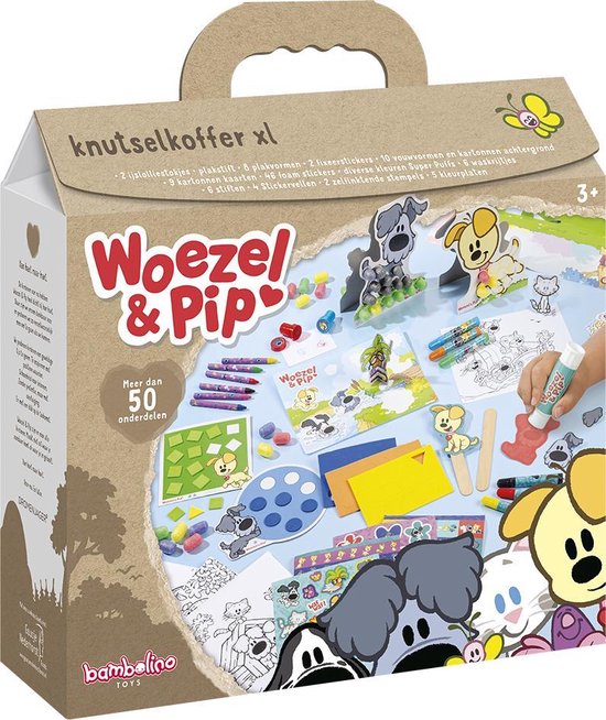 Bambolino Toys XL Knutselkoffer Woezel & Pip knutselbenodigheden - creatief speelgoed voor jongens en meisjes