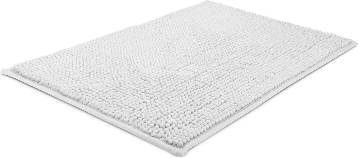 Beautissu Badmat Antislip 70x100cm Beaumare WR - Douchemat Wit Badmat - WC Tapijt, Vloermat voor Douche of Badkamer
