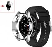 Heavy Duty 360 Graden Bescherming Set Geschikt Voor Samsung Galaxy Watch4 Classic 42mm ( Watch 4 Classic 42 mm ) - Tempered Glass Screen Protector Met Slim Cover Case Bumper Hoesje