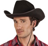 2x stuks zwarte cowboyhoed Rodeo vilt voor volwassenen - Carnaval verkleed hoeden