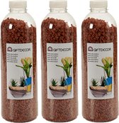 3x pakjes decoratie steentjes/kiezeltjes chocolade bruin 1,5 kg - Aquarium bodembedekking