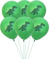 Dinosaurus - Ballonnen - kinderfeestje - partijtje - feest - GROEN - set van 6 - versiering