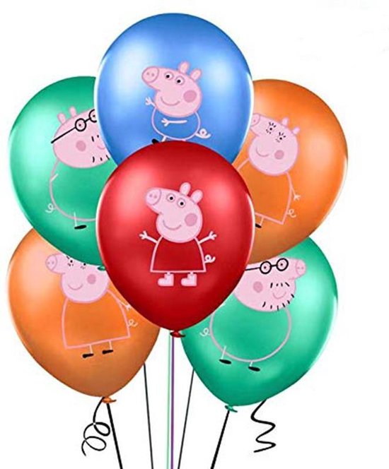 Ballonnen - bekende kinderfilm -kinderfeestje - partijtje - feest - versiering - decoratie - varken - set van 6