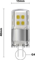 Voordeelpak 10X Noxion LED Bolt G4 2W 827 12V | Dimbaar - Zeer Warm Wit - Vervangt 21W.