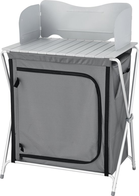 Campingkast opvouwbaar 109,5x70x52 cm donkergrijs
