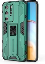 Voor Huawei P40 Supersonic PC + TPU Schokbestendige beschermhoes met houder (groen)