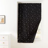 ZWARTBlind, Draagbaar Verduisteringsrolgordijn - sterren, zwart, 130 x 198 cm