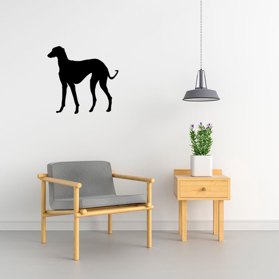 Azawakh - Chien Silhouette - L - 75x80cm - Zwart - décoration murale