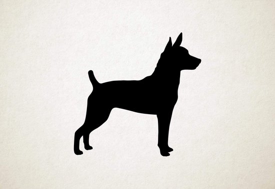 Rat Terrier - Silhouette hond - L - 75x77cm - Zwart - wanddecoratie