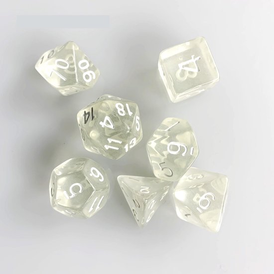 Afbeelding van het spel Genvi Dobbelstenen Set Transparant Wit
